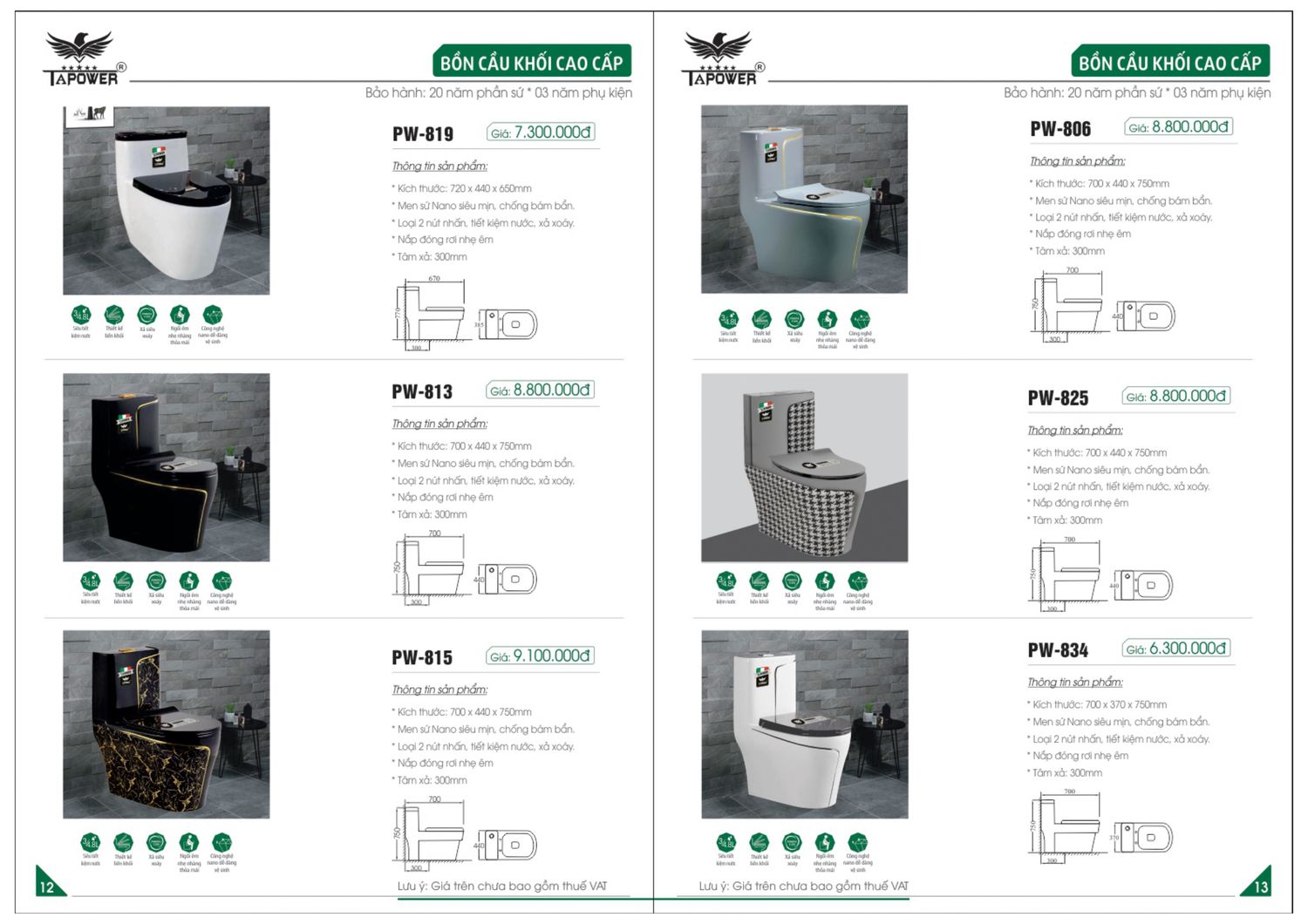 Thiết bị vệ sinh TAPOWER Catalogue và Bảng giá mới nhất /Page 7